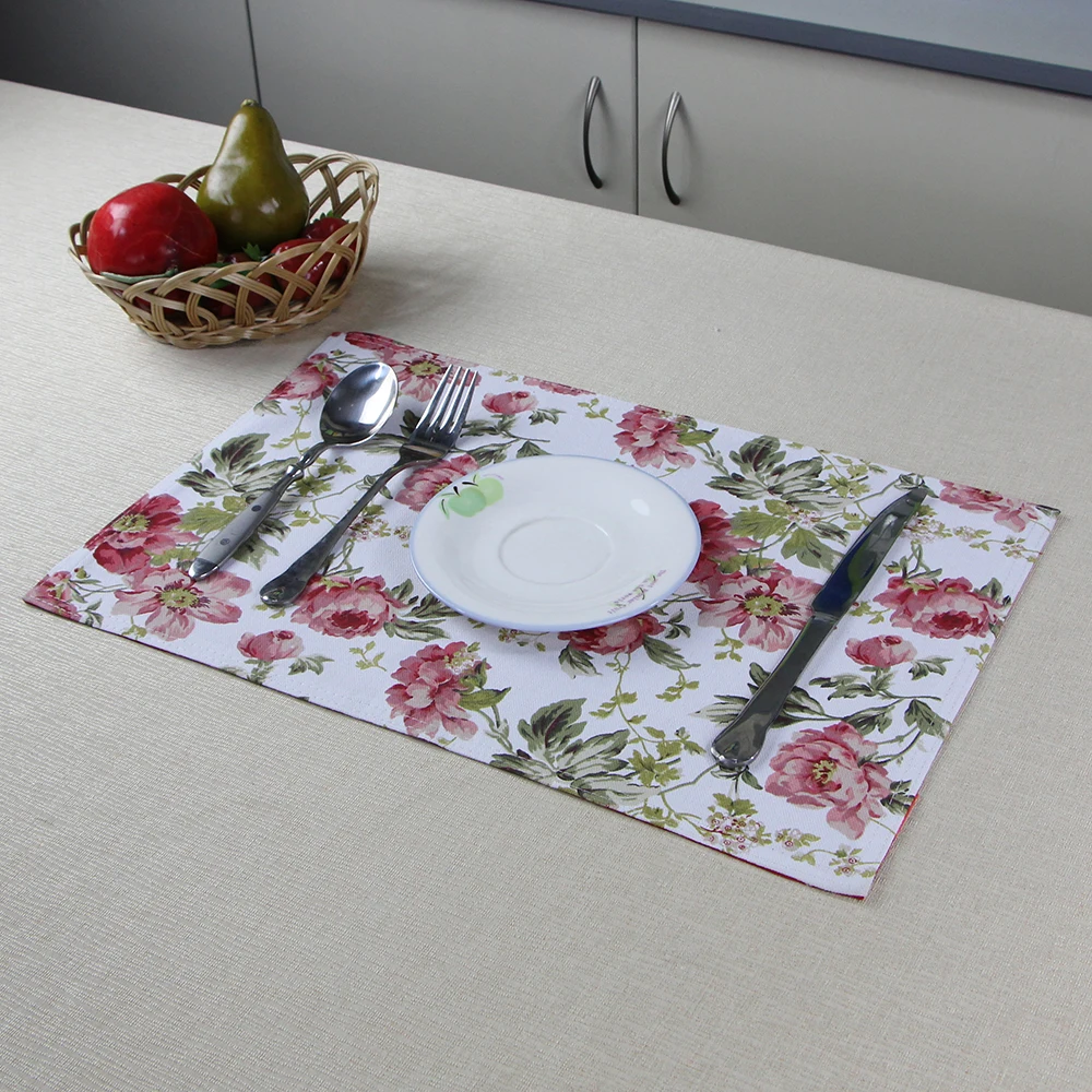 custom sailboat design print decorative cotton dinner table cloth mat fabric placemat