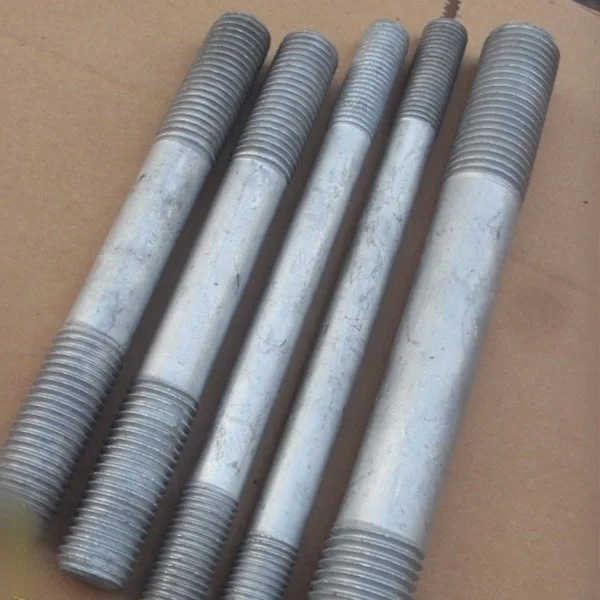 astm a194 2h black and hot dip galvanized m12 m14 m16 m18 m24 stud bolts with heavy hex nuts