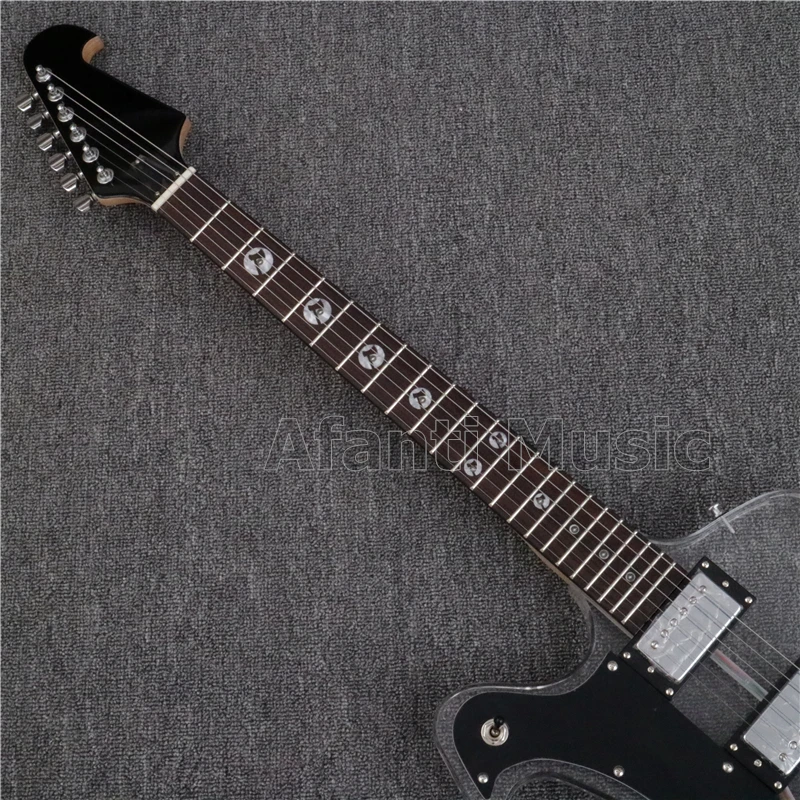 Afanti Music FB series Left hand Acrylic Body Electric guitar with White LED lights (PAG-134)