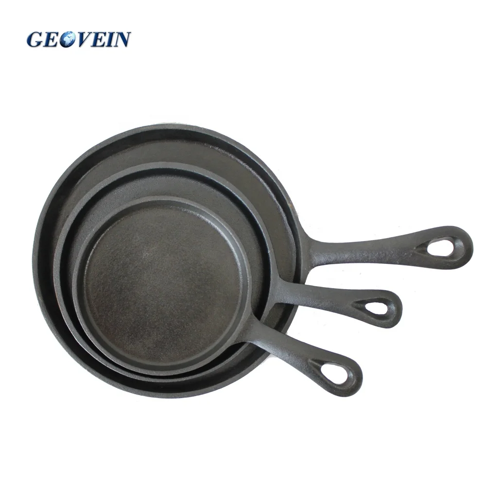 
Round Cast iron Skillet Cooking Pot Pan Non-Stick Crepe Pan 
