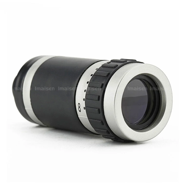 8x Zoom Mobile Monocular Telescope Camera Lens Night Vision Mini Universal Optical Clip Telephoto Black for Phone Accessories