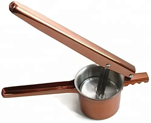 Kitchen Tools Copper Stainless Steel Potato Ricer with 3 Replaceable Discs