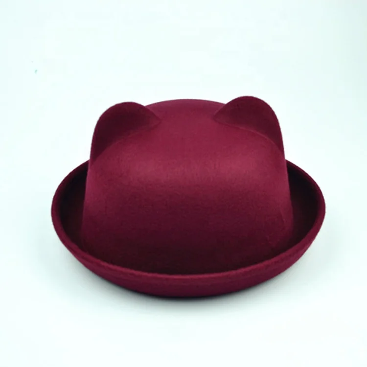 High Quality Child Cute Boys Girls Kids Felt hats Baby Fedora Hat Bowler