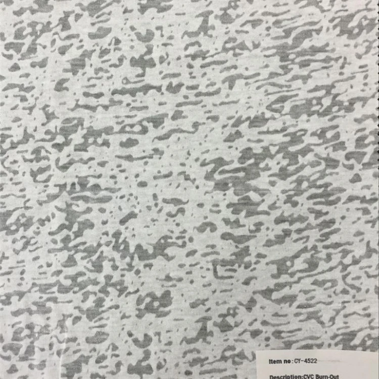 Новая стильная ткань на китайском рынке, сгорающая ткань CVC