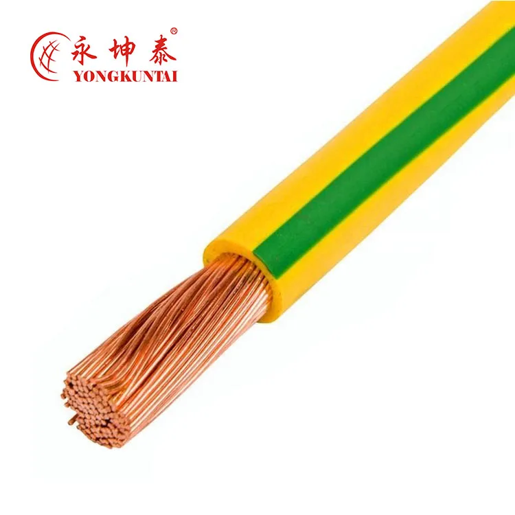 green/yellow earthing cable 450/750V solid & stranded copper single core cable in rolls