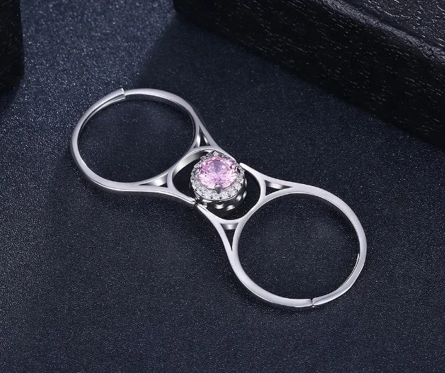 New Product Fashionable Round Reversible 925 Silver Finger Flip Ring