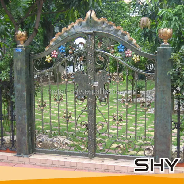 Luxury Wrought Iron Main Gate Models / Forged Iron Gate Design for Garden