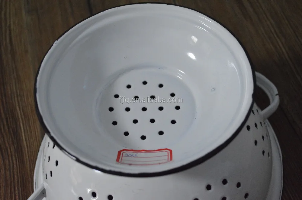 The Hollow Out Enamel Colander Kitchen Basket And Vegetable Strainer
