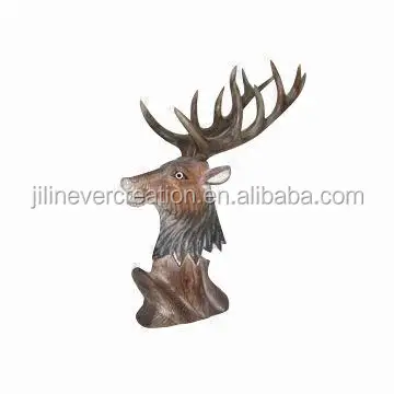 Деревянные декоративные изделия для дома-олень с головой животного
