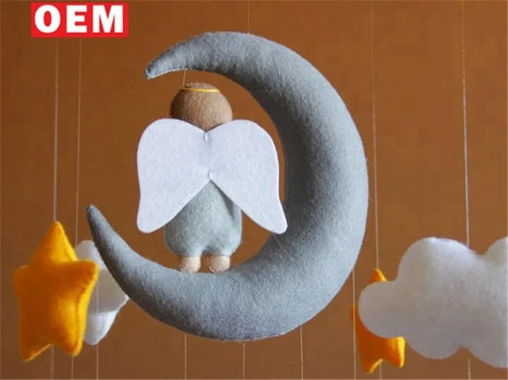 
YLM Yellow and gray nursery decor baby Crib mobile Moon and stars 