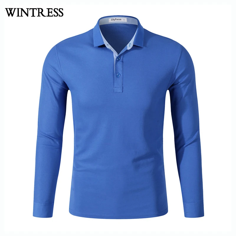 Wintress High Quality long sleeve polo t shirt custom man t-shirt