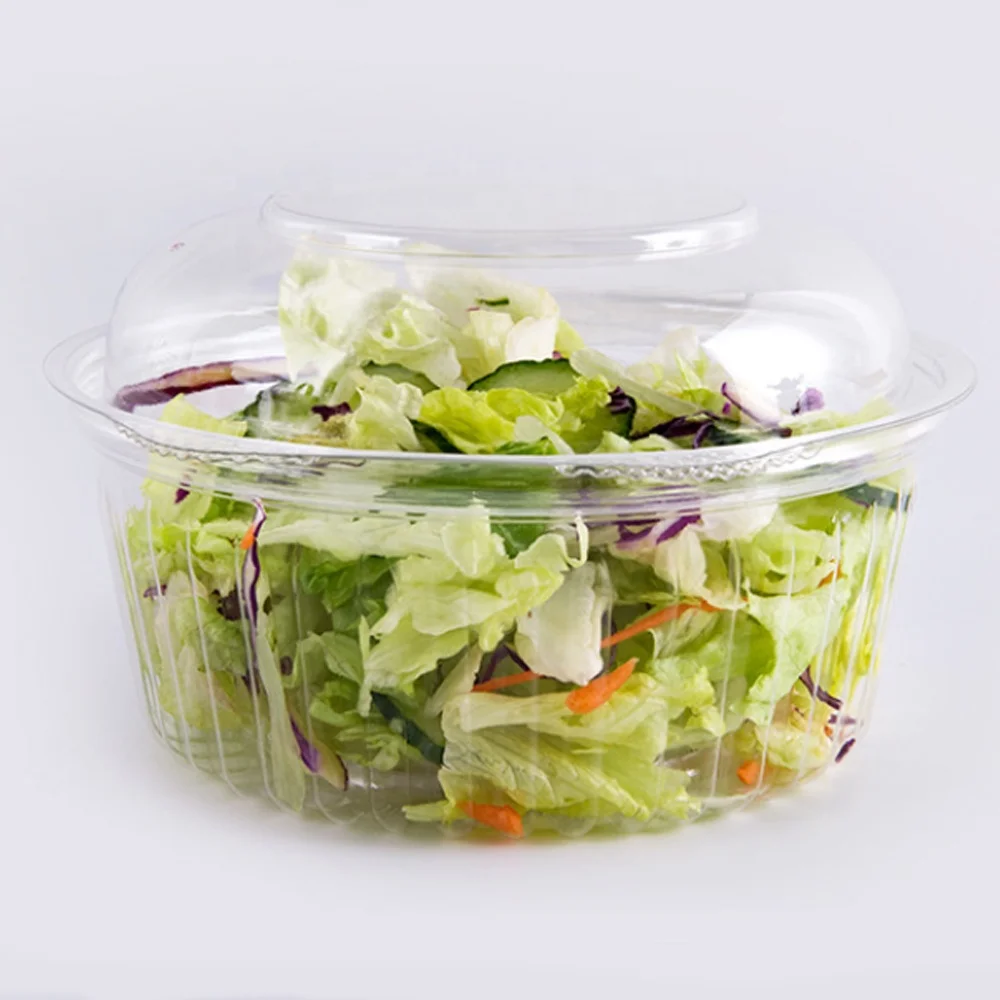 
disposable fruit RPET/PET transparent food grade salad packaging box plastic 