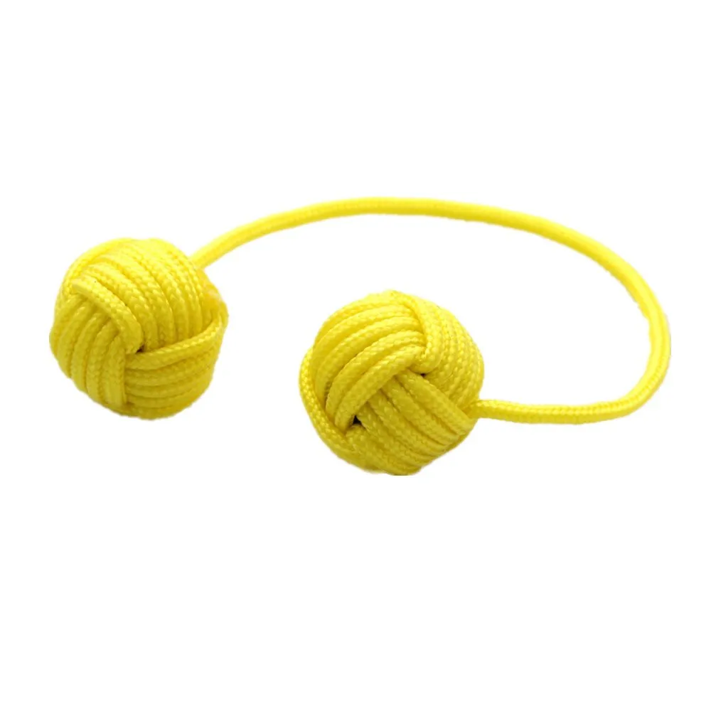 yellow style paracord double monkey fist toys handmade weave paracord monkey fist toys