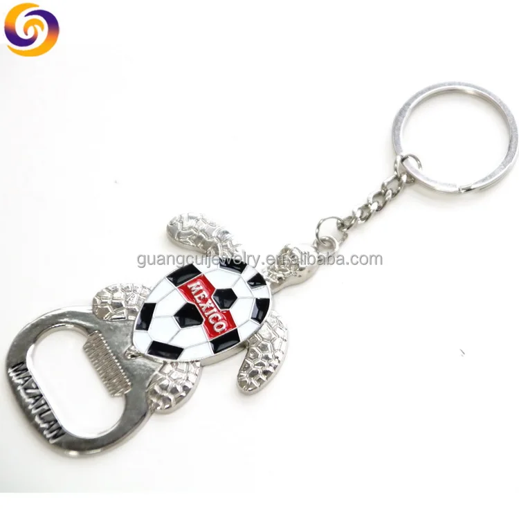 Mazatlan Mexique tourism souvenir zinc alloy sea turtle beer opener key chain