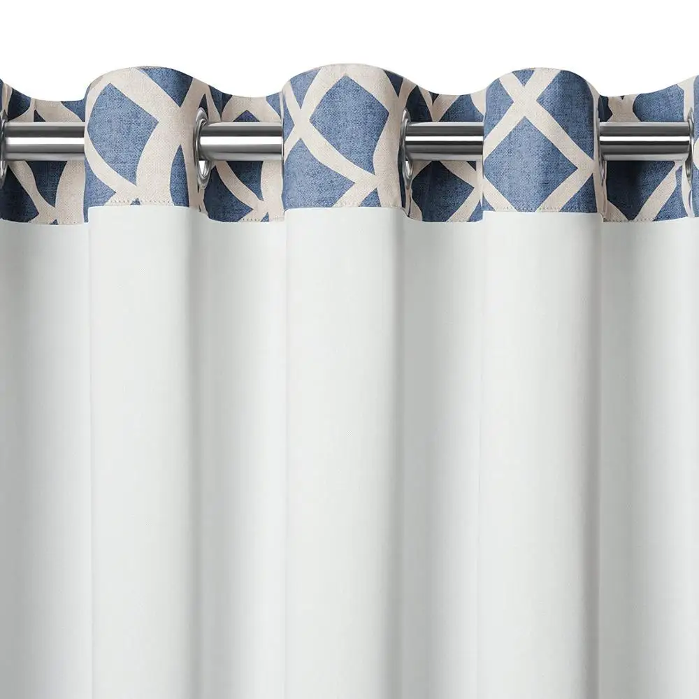 latest design Printing black out curtain printed window faux linen curtains for living room