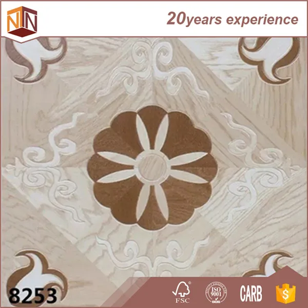 New design large single click parquet art series of floated flooring