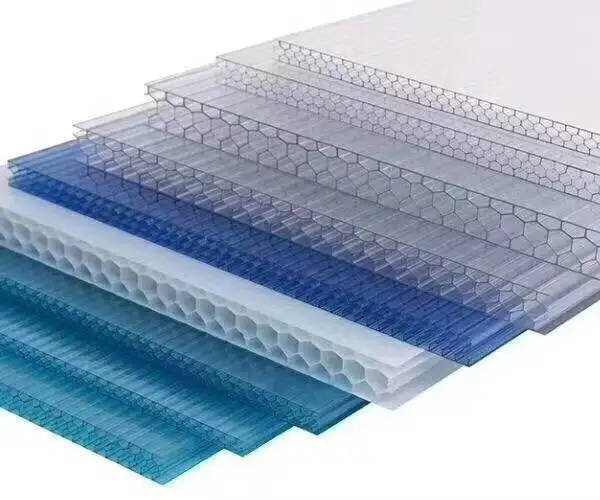 UV protective twin wall polycarbonate hollow sheet for building material