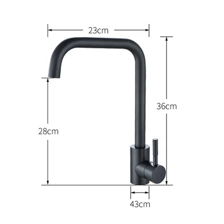 Supply Contemporary Deck Mounted Matte Black Faucet Kitchen Water Sink Faucet Mixer Tap Kitchen Stainless Steel 304 OEM Service