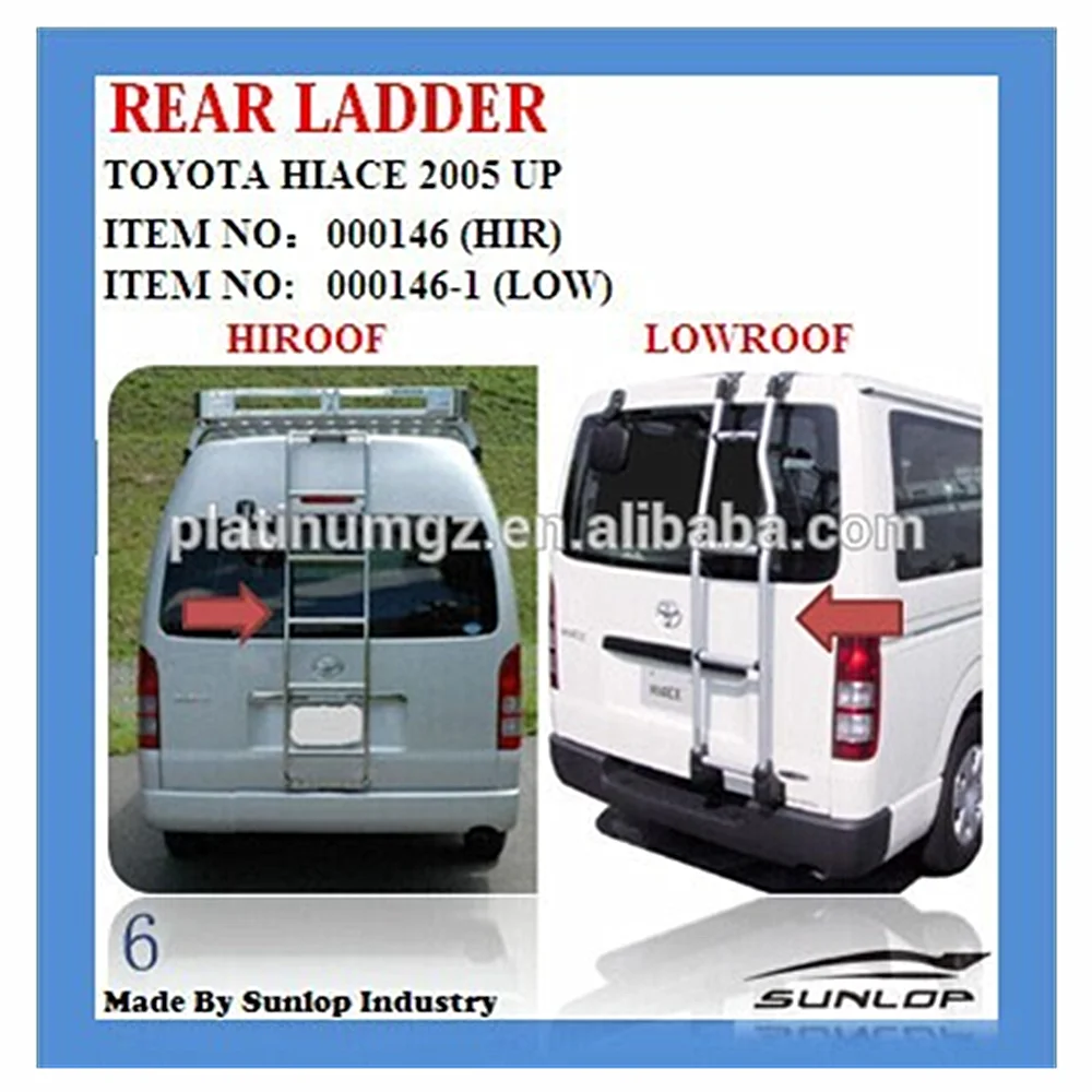 for hiace spare parts commuter rear ladder #000146/000146-1 for hiroof and lowroof for KDH200 2TR