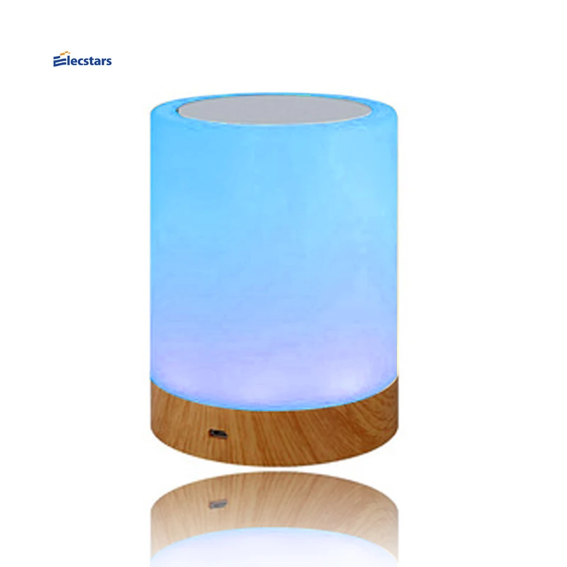 
Night light with wooden grain base/Cheap Touch night Lamp 