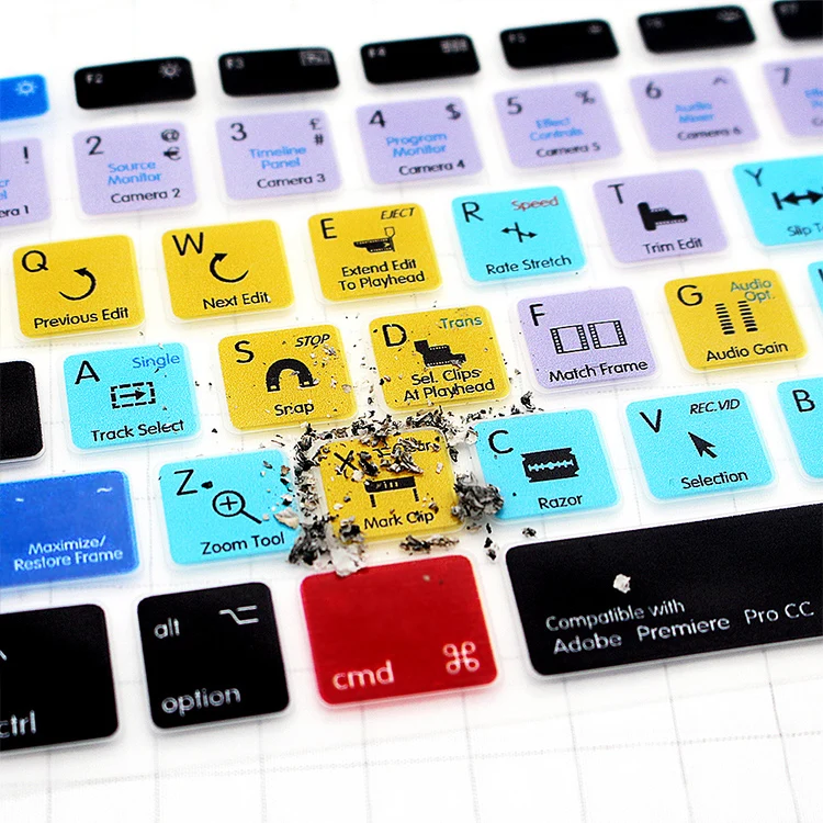 Функциональные водонепроницаемые клавиатуры ярлыки оболочка для Adobe premipro CC Desktop для Mac 13 15 Pro Air для adobe premipro cc