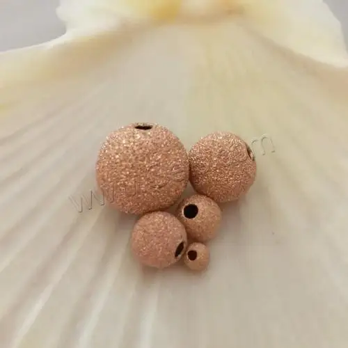 Круглые бусины из розового золота 14 К для изготовления ювелирных изделий разного размера на выбор 1033319