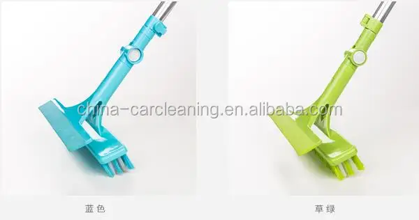 2 in 1 multy function floor brush with window squeegee and telescopic aluminum handle