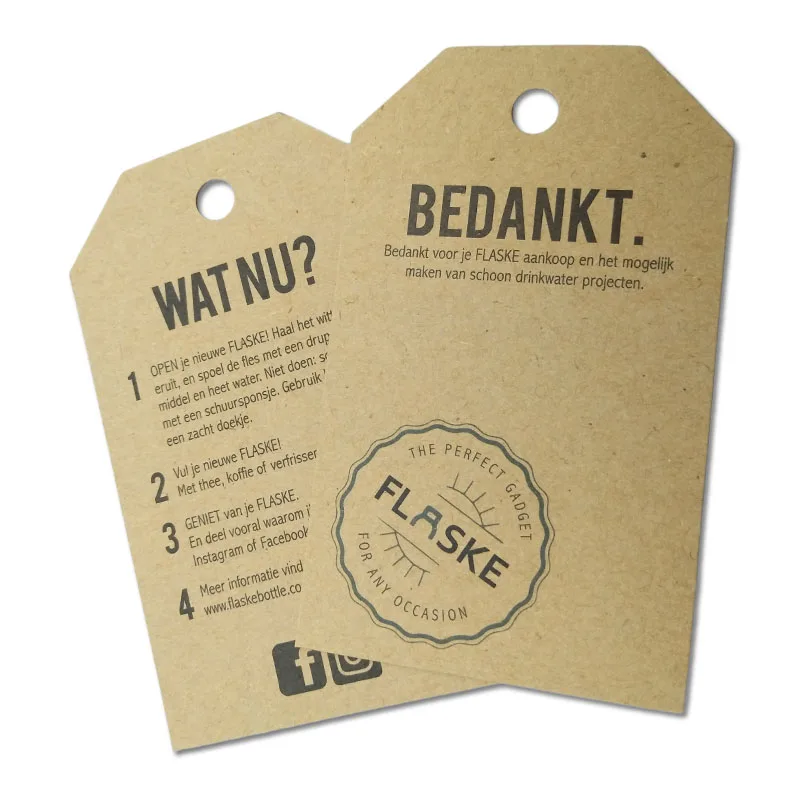 Custom paper gift hang tag company logo printing hang tag