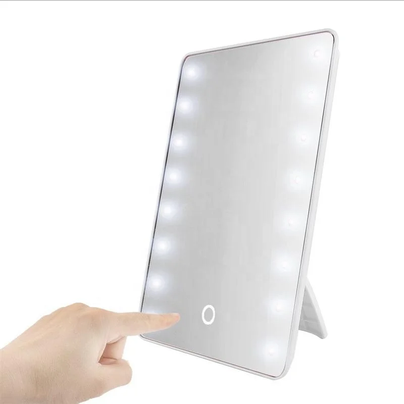 Melason Makeup 16 Led Makeup Mirror with Touch Dimmer Switch Battery Operated Stand