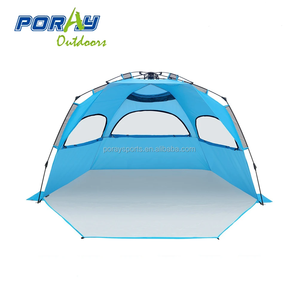 Deluxe large easy setup beach tent with zipper door for family