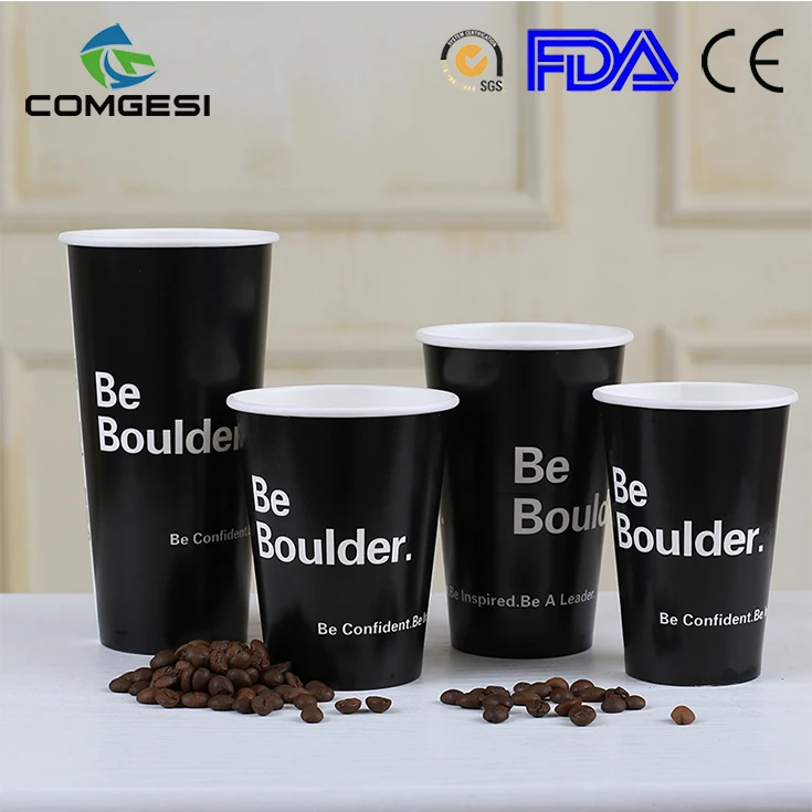 
Wholesale top quality insulated 12 oz black coffee paper cup for party disposable logo printing free sample factory price 