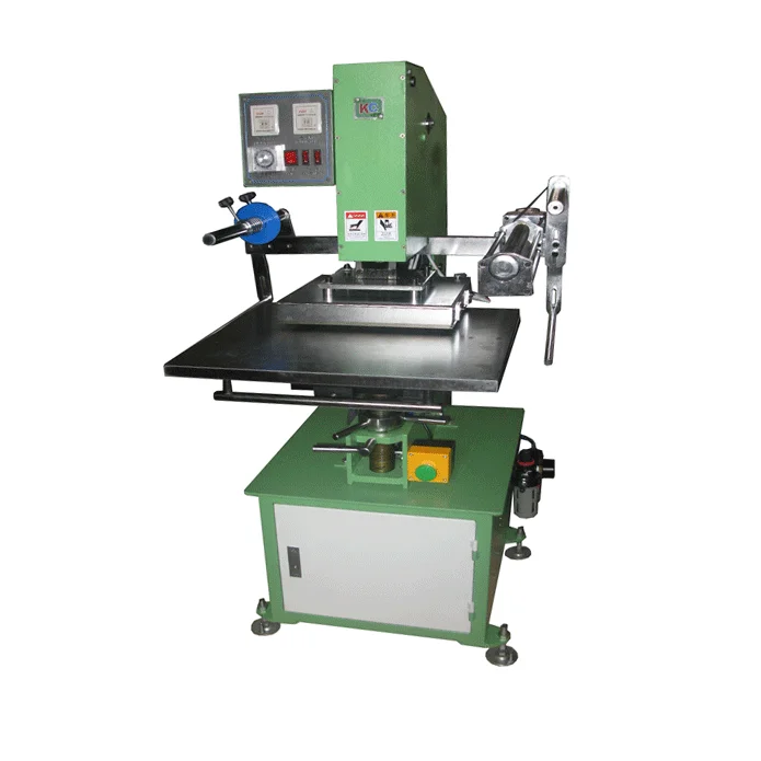 
Pneumatic Leathers,papers,hot stamping machine with movement table 