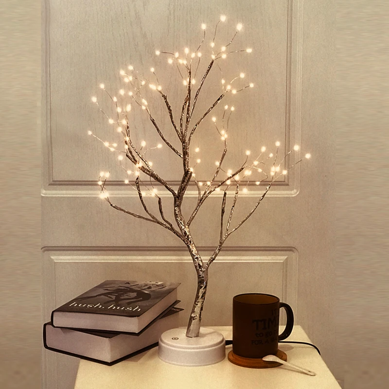 USB Touch switch control Bright LED Lamp 108 LEDS Greeting Tree Lights  LED Fire Tree Lamp For Home Holiday Lighting Christmas