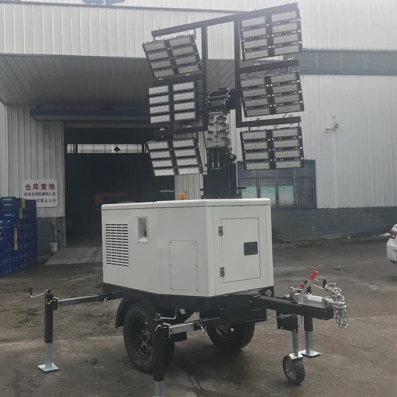 2400W LED 360000 lumens diesel light tower 9m Hydraulic outdoor Sports Stadiums Emergency light