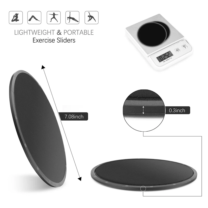 
2Pcs Professional Gliding Discs Yoga Slider Fitness Disc Exercise Sliding Plate Pilates workout Abdominal Training Equipment 