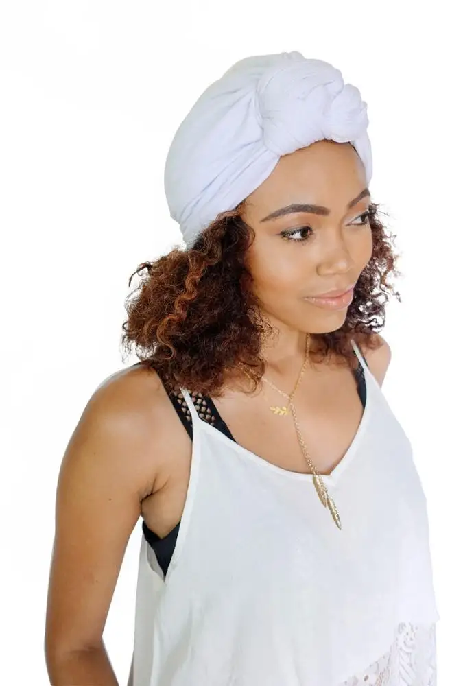 Factory price Hot style new fashion cotton stretchy solid colors Bohemian knotted pullover india turban hat for lady