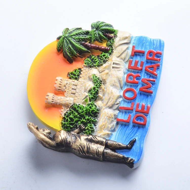 Customised Wholesale Resin Fridge Magnet Refrigerator For Lloret De Mar Tourism Souvenirs From Around The World