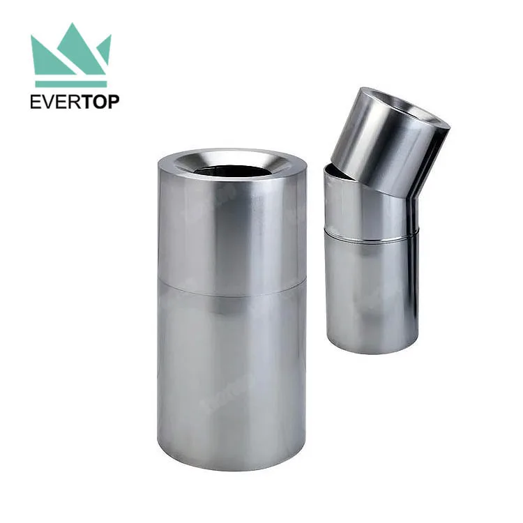 DB-94 Funnel Top Stainless Steel Trash Can Bin Stainless Steel Waste Bin Open Top Metal Wastebin Metal Rubbish Trash Bin Can