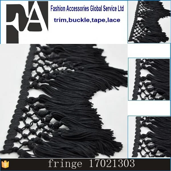 Wholesale 2017 Special Design Black Long Tassel Fringe for Dresses
