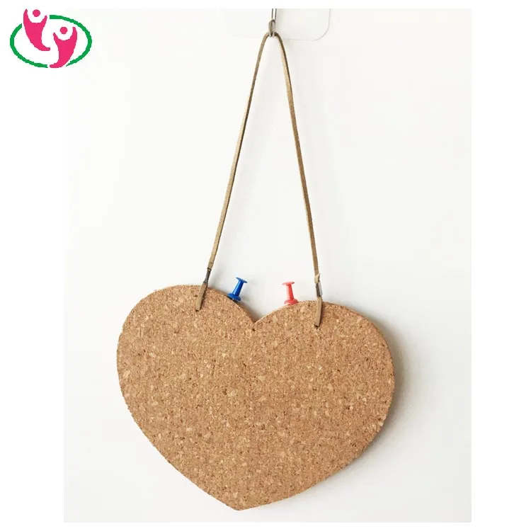 Новинка, пробковая доска для сообщений в форме сердца с веревкой