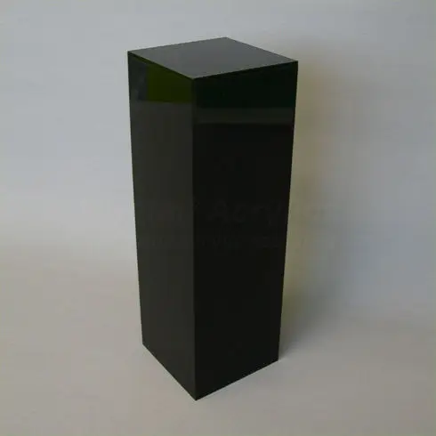 Custom 40cm Square Black Acrylic Display Pedestal Plinth 120cm Tall