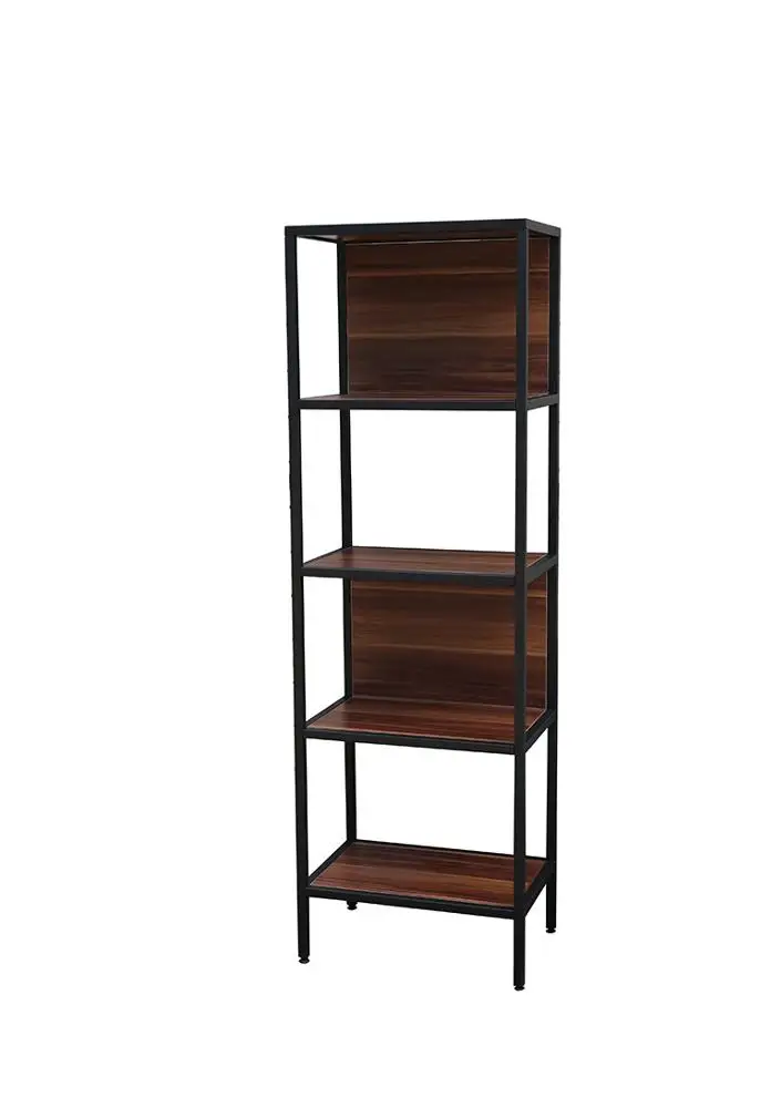 JUSTHOME Rustic corner ladder bookcase wooden industrial book shelf for home office decoration