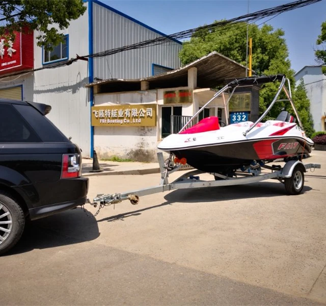 Seadoo outboard type red 4 seats rowing boat with trailer