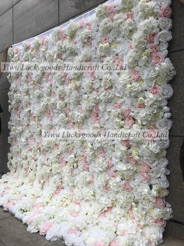LFB1007 Luckygoods floral wall roll up high density artificial wedding banquet hanging flower wall on sale