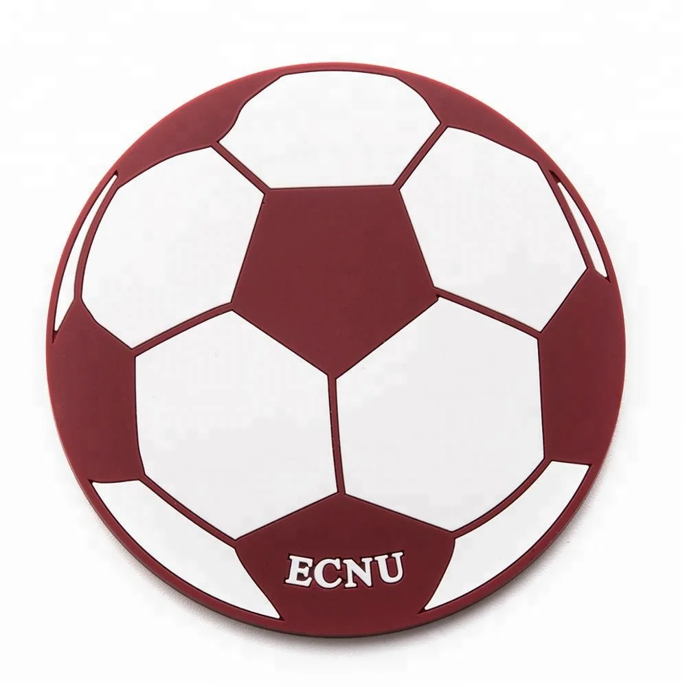 Hot selling cheap wholesale round shape basketball football sports pattern custom pvc beer coaster
