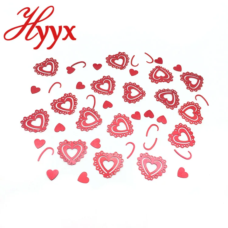 
HYYX 2018 fashion heart shape 30mm flat bulk loose decorative designs sequins 