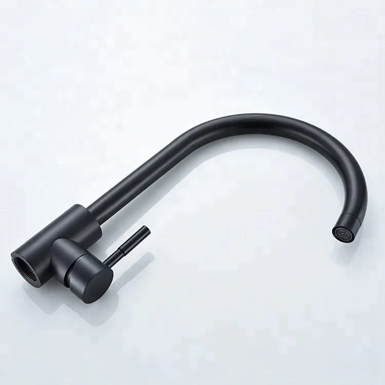 Supply Contemporary Deck Mounted Matte Black Faucet Kitchen Water Sink Faucet Mixer Tap Kitchen Stainless Steel 304 OEM Service