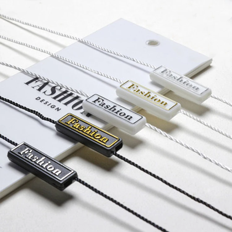 GRS certificate custom shape recycled fabric pvc sock white lock seal clothing hang tag string