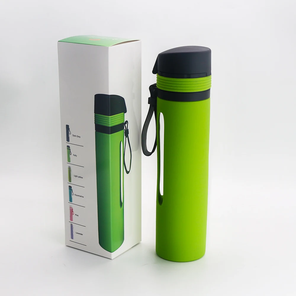 Hot Sale Sport Recycle Collapsible Foldable Silicone Water Bottle