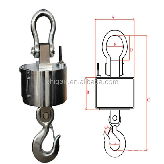 Оптовая продажа, высокое качество, дешевый промышленный светодиодный дисплей, 2 тонны, весы для крана